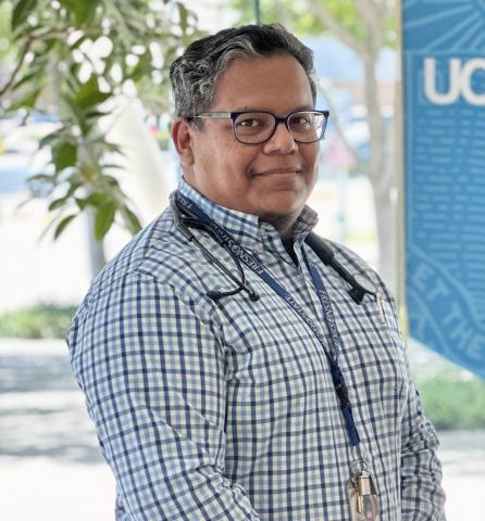 Antonio Toribio, MD, stands in the UCSF Fresno lobby