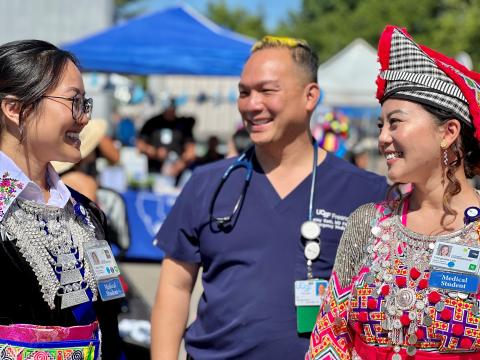 Medical students in Hmong cultural attire