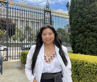 Medical student in white coat