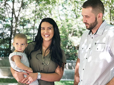 Greg and Melody Swarthout with their baby, Troy