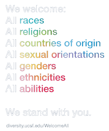 Diversity Banner welcoming all races, religions, genders, ethnicities, abiltities and more.
